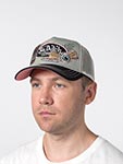 Бейсболка VON DUTCH арт. VD/1/CT/PATCHES/13 (светло-серый / черный)